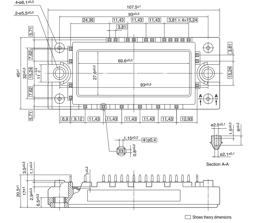 ابعاد آی جی بی تی 7MBR15SA120