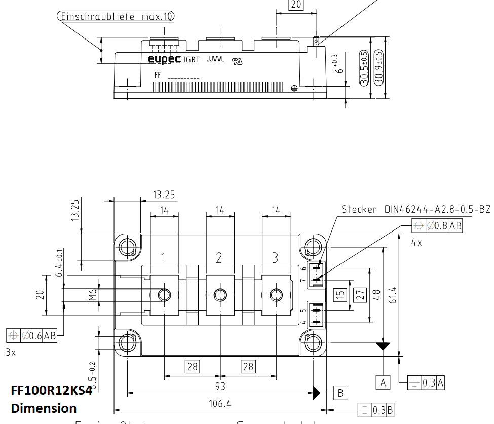 ابعاد آی جی بی تی FF100R12KS4