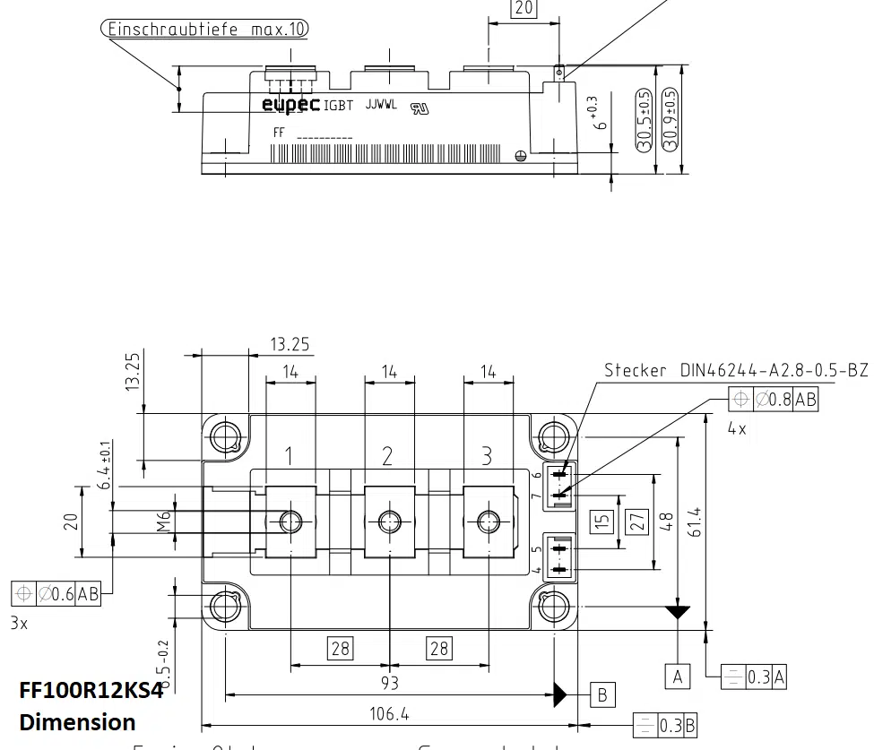 ابعاد آی جی بی تی FF100R12KS4