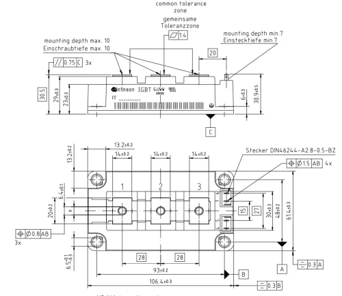 ابعاد IGBT FF150R12KS4