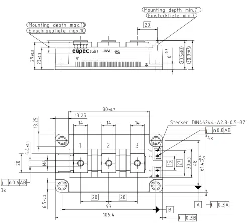 ابعاد آی جی بی تی FF450R12KE4